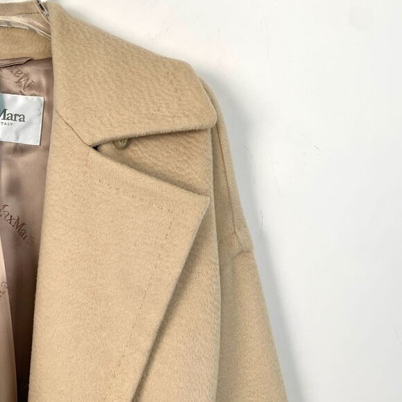 Max Mara Womens Belted Wool & Cashmere Blend Coat Size 38 Beige - Picture 3 of 8